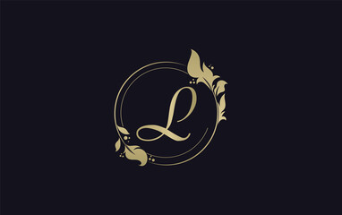 Golden leaf and circle logo design. Golden beauty logo and business symbol design