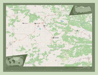 Amasya, Turkiye. OSM. Labelled points of cities