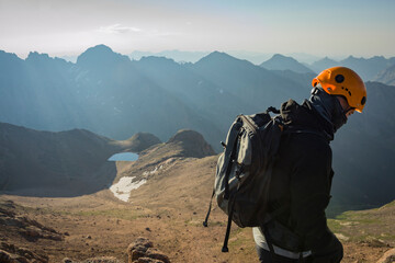 A Man Descending From The Summit Of North Eolus