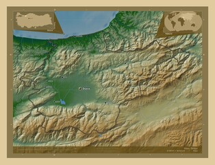 Duzce, Turkiye. Physical. Labelled points of cities