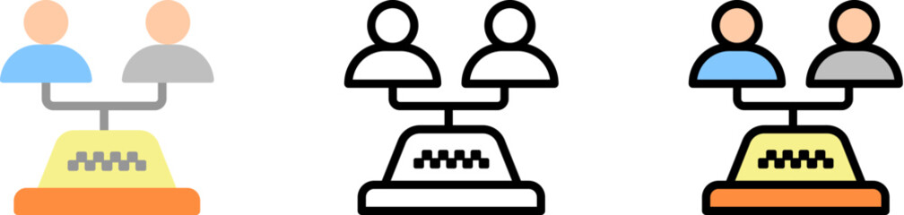 Sharing vector icon in different styles. Line, color, filled outline