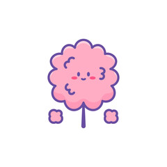 illustration of a cotton candy that is funny, cute, and adorable. happy cotton candy day cartoon and outline style illustration design. vector elements