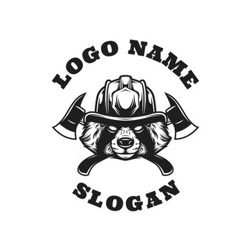 Badger Firefighter Graphic Logo Design