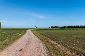 A country road without asphalt or gravel