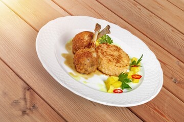 Tasty fresh food dish on plate