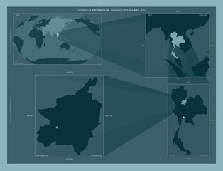 Phitsanulok, Thailand. Described location diagram