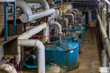Workshop of big sugar refinery plant.