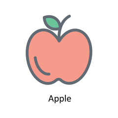 Apple Vector Fill Outline Icons. Simple stock illustration stock