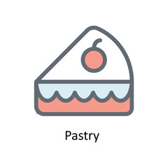 Pastry Vector Fill Outline Icons. Simple stock illustration stock