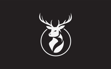 Deer logo. Unique Deer head logo and deer animal art design vector