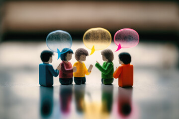 business illustration. small people characters develop creative business idea. Isometric big light bulb as metaphor idea. Graphics design Generative AI