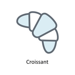 Croissant Vector Fill Outline Icons. Simple stock illustration stock
