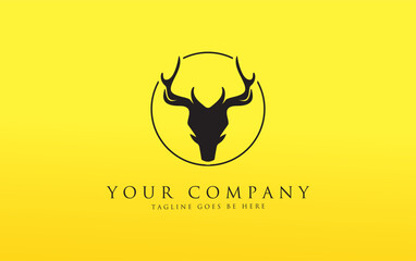 Deer logo. Unique Deer head logo and deer animal art design vector