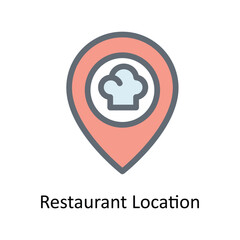 Obraz premium Restaurant Location Vector Fill Outline Icons. Simple stock illustration stock