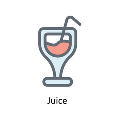 Juice Vector Fill Outline Icons. Simple stock illustration stock