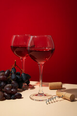 Concept of delicious alcohol drink, tasty wine
