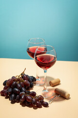 Concept of delicious alcohol drink, tasty wine