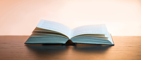 Open book on white background