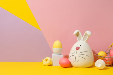 Concept of Easter shopping, holidays shopping concept, space for text