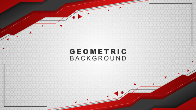 Geometric background in red and black with a hexagon pattern style, background for offline streaming, advertisements, banners, and others