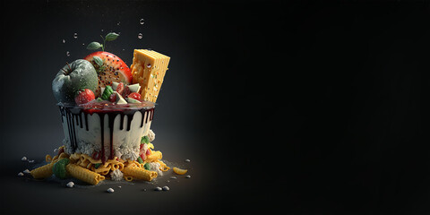 Cup of Ice Cream With Black Background 16:9
