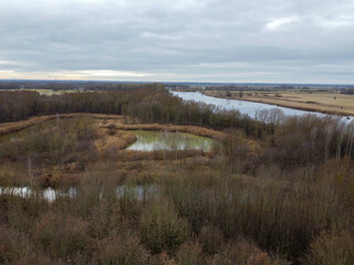 Danube river with beautiful untouched water landscape