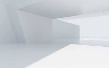 White abstract outdoor architecture, 3d rendering.