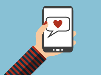 Flirt Nachrichten oder Chat auf dem Smartphone