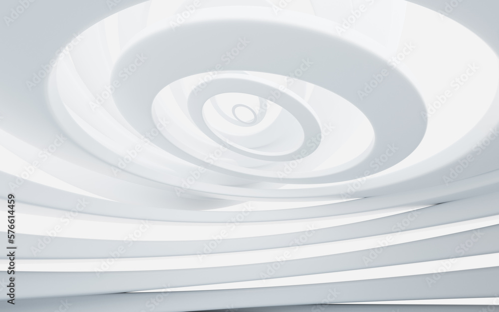 Poster white abstract curvilinear architecture, 3d rendering.