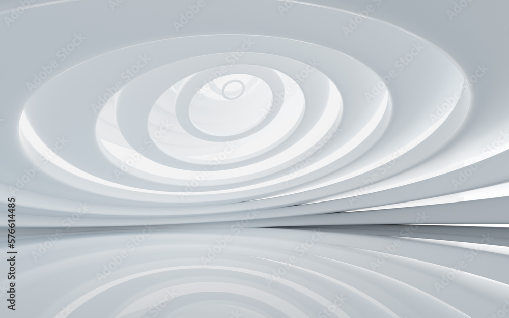 Aufkleber white abstract curvilinear architecture, 3d rendering.