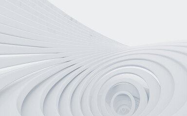 Obraz premium White abstract curvilinear architecture, 3d rendering.