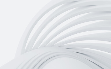 White abstract curvilinear architecture, 3d rendering.