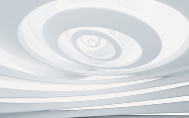 White abstract curvilinear architecture, 3d rendering.