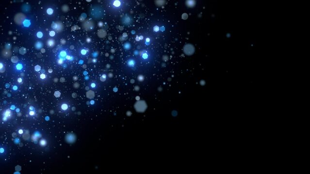 falling blue light particles background video