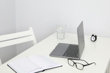 Concept of workspace, workspace of freelancer, business concept