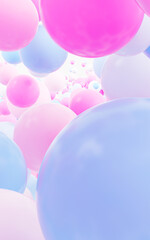 Colorful spheres background, 3d rendering.