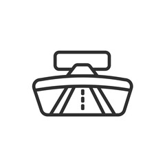 rearview mirror icon. Thin line rearview mirror icon from artificial intellegence collection. Outline vector isolated on white background. Editable rearview mirror symbol can be used web and mobile