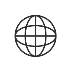 global icon. Thin line global icon from artificial intellegence collection. Outline vector isolated on white background. Editable global symbol can be used web and mobile