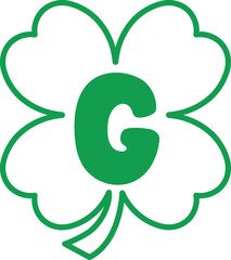 St Patrick Hold Clover Leaf Alphabet G