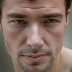 ai-generated illustration of a closeup headshot of a handsome young man