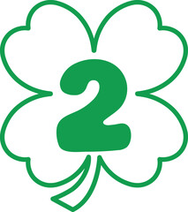 St Patrick Hold Clover Leaf Number 2 Two