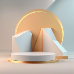 geometric luxury podium product display.Generative AI