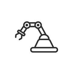 mechanical arm icon. Thin line mechanical arm icon from artificial intellegence collection. Outline vector isolated on white background. Editable mechanical arm symbol can be used web and mobile
