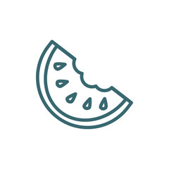 watermellon slice icon. Thin line watermellon slice icon from restaurant collection. Outline vector isolated on white background. Editable watermellon slice symbol can be used web and mobile