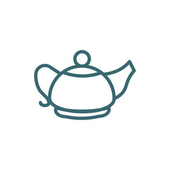 vintage teapot icon. Thin line vintage teapot icon from restaurant collection. Outline vector isolated on white background. Editable vintage teapot symbol can be used web and mobile