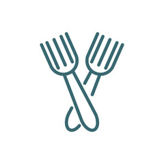 salad fork icon. Thin line salad fork icon from restaurant collection. Outline vector isolated on white background. Editable salad fork symbol can be used web and mobile
