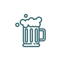 foamy beer jar icon. Thin line foamy beer jar icon from restaurant collection. Outline vector isolated on white background. Editable foamy beer jar symbol can be used web and mobile