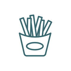 french fries box icon. Thin line french fries box icon from restaurant collection. Outline vector isolated on white background. Editable french fries box symbol can be used web and mobile