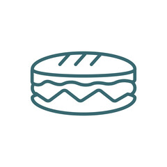 long sandwich icon. Thin line long sandwich icon from restaurant collection. Outline vector isolated on white background. Editable long sandwich symbol can be used web and mobile
