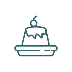 creme caramel icon. Thin line creme caramel icon from restaurant collection. Outline vector isolated on white background. Editable creme caramel symbol can be used web and mobile